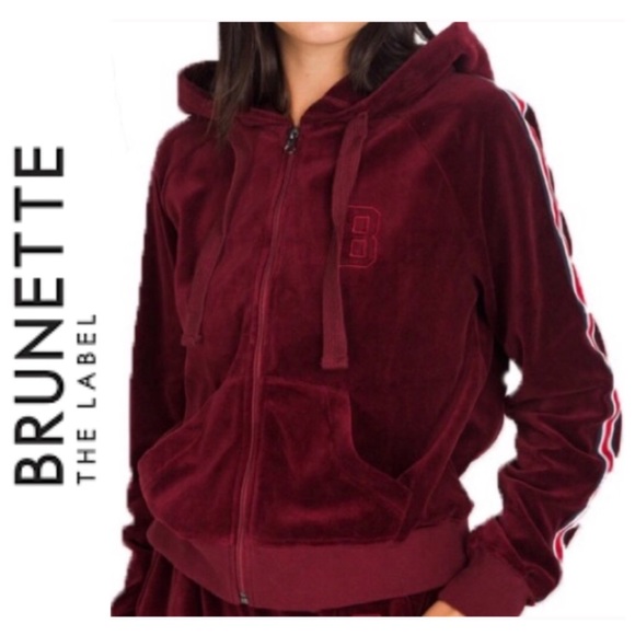 Brunette The Label Tops - BRUNETTE THE LABEL | Varsity Velour Zip XS / S